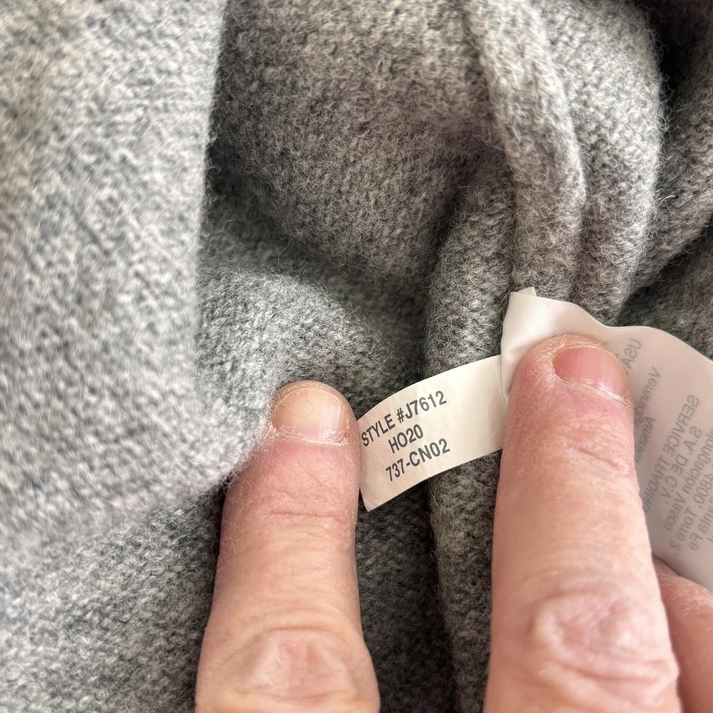 J Crew Sweater Mens XL Gray Merino Wool Blend Half Zip Mock Neck Pullover‎ Knit